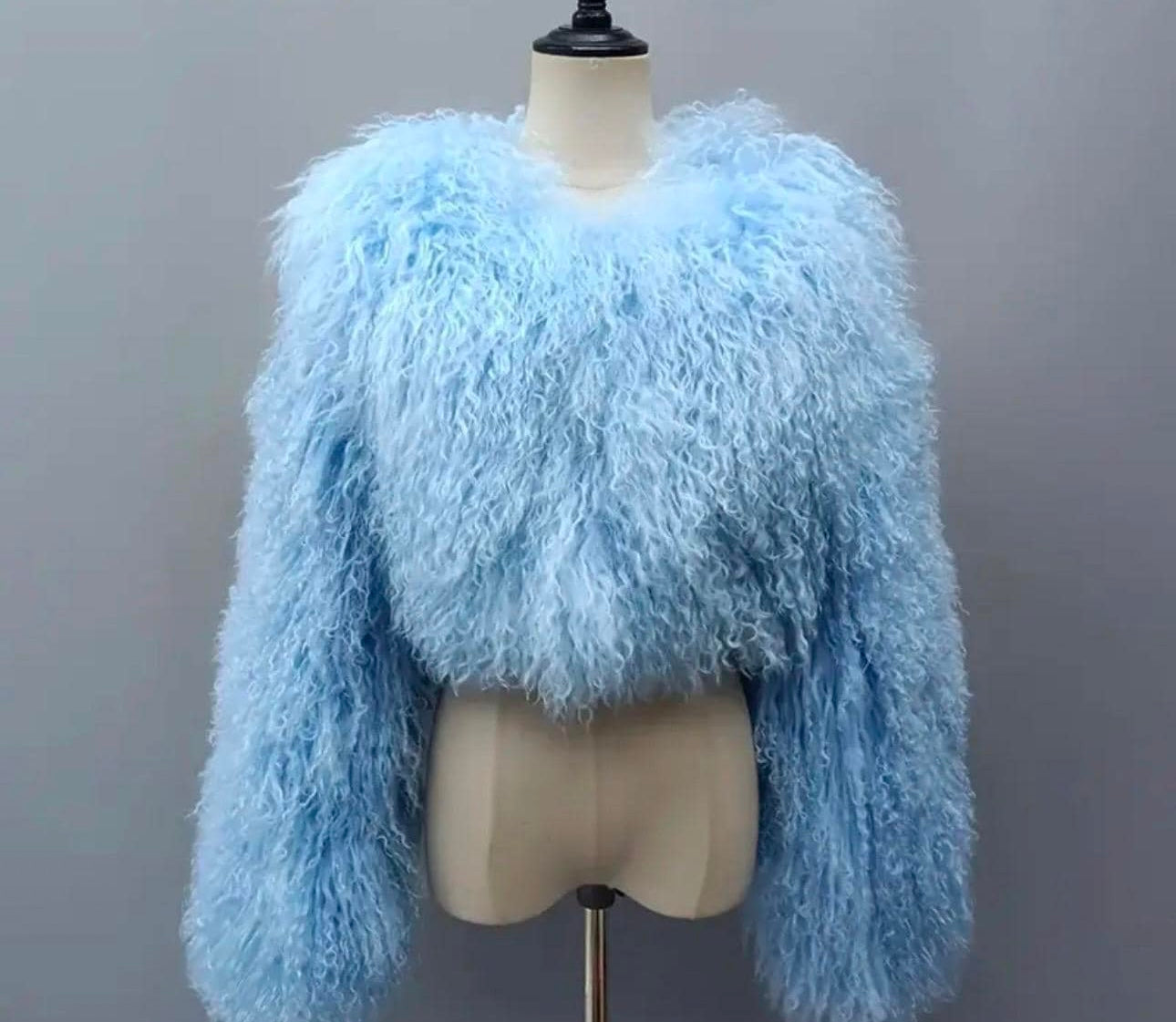 Selene Mongolian Fur Crop Length Coat (No Collar)