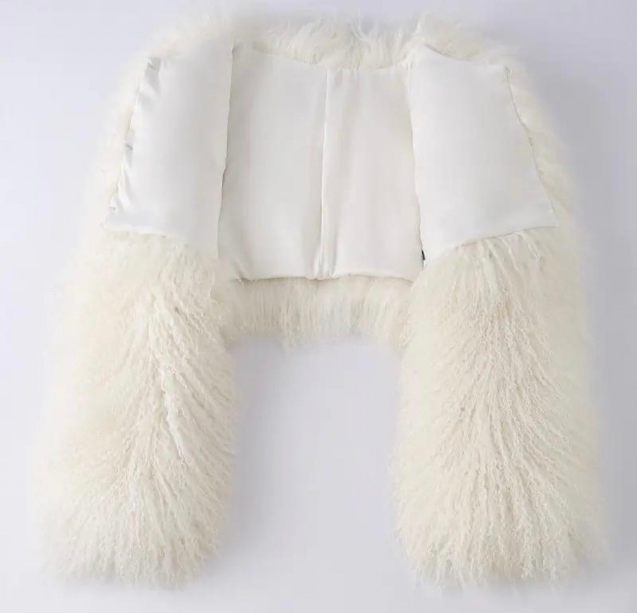 Selene Mongolian Fur Crop Length Coat (No Collar)