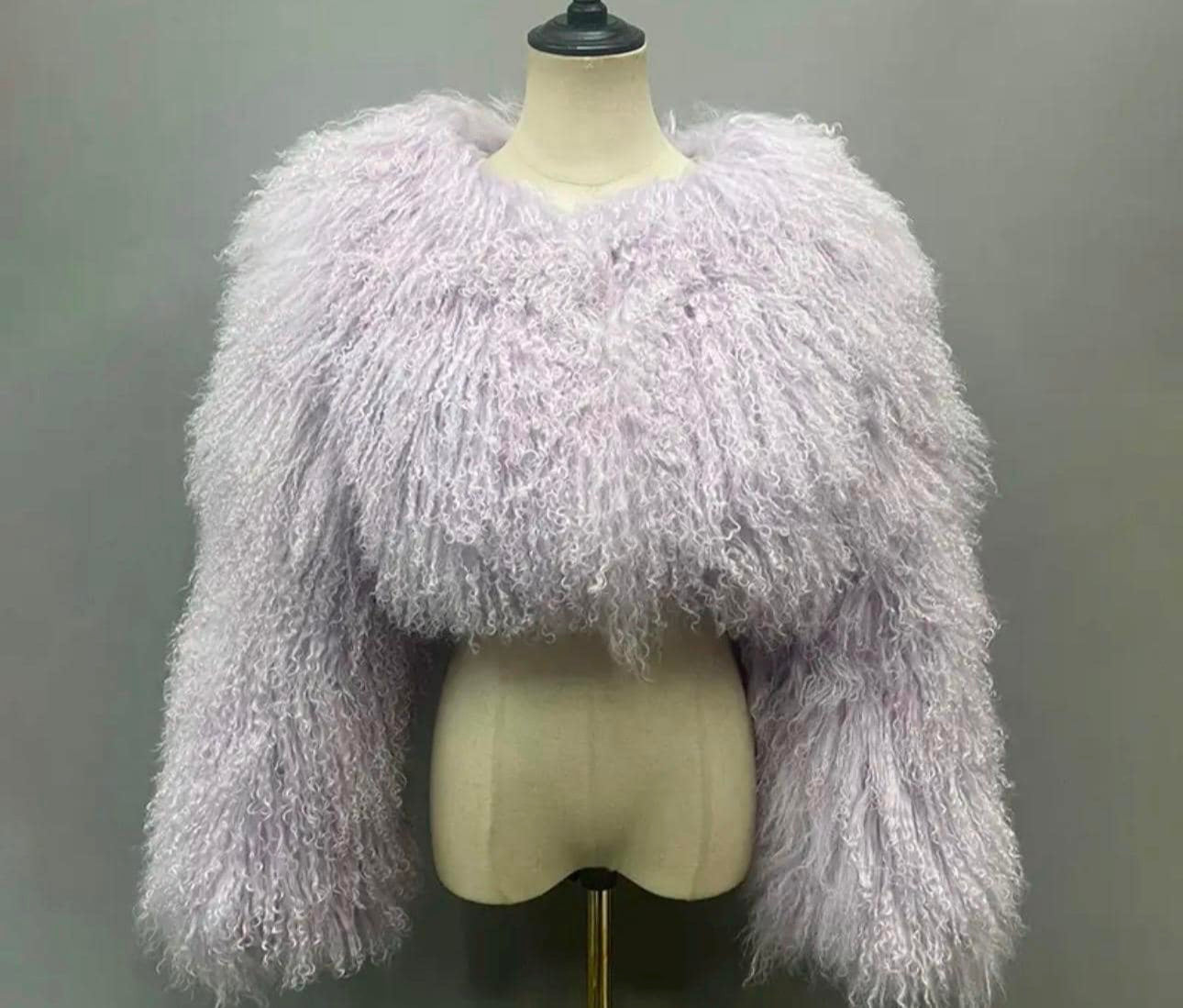 Selene Mongolian Fur Crop Length Coat (No Collar)