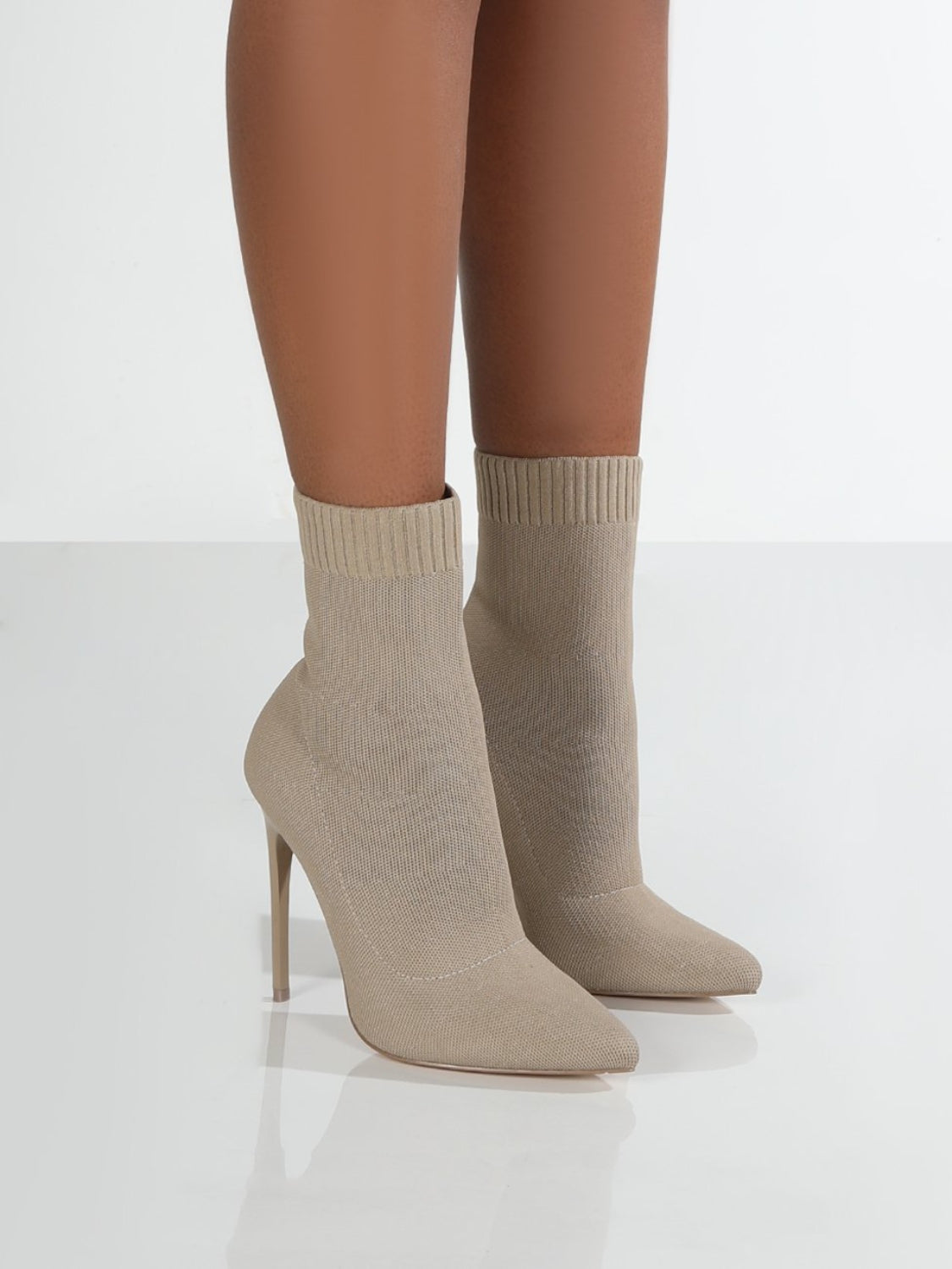 Leesa Sock Pointed Toe Stiletto Booties