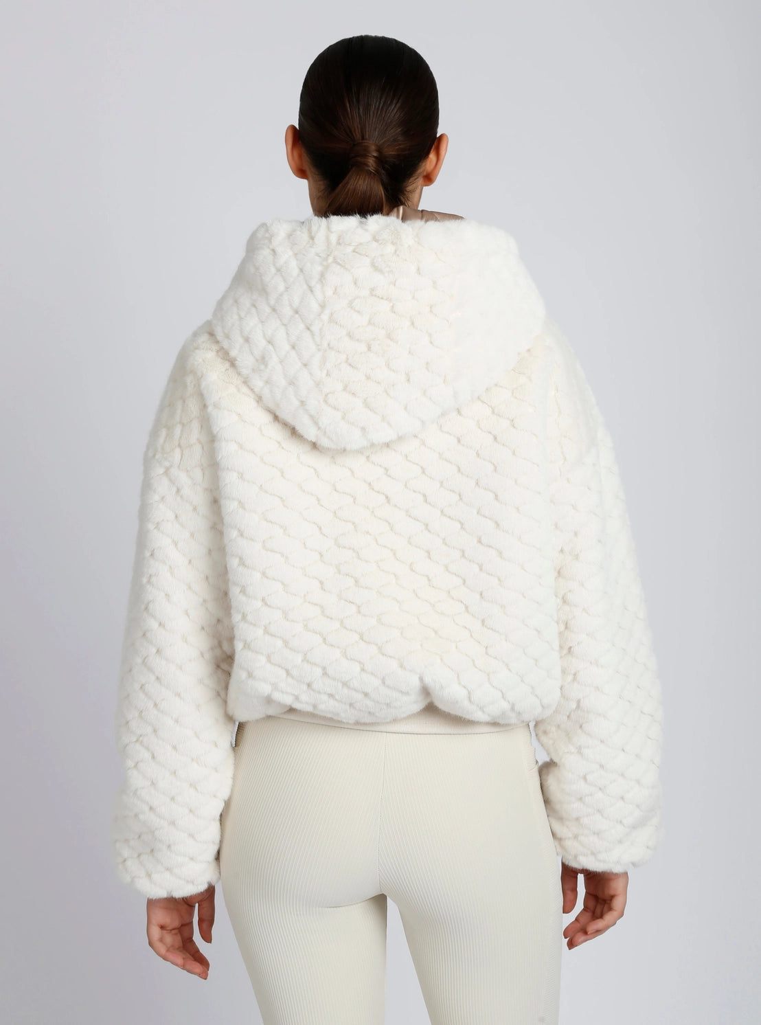 Monica Taupe Fawn Reversible Faux Fur Hoodie