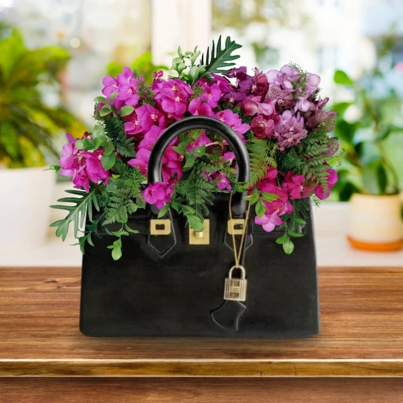 Luxury “Kelly” Inspired Resin Purse Vase