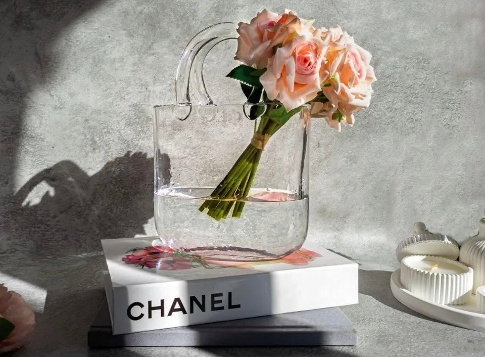 Handbag Glass Flower Vase