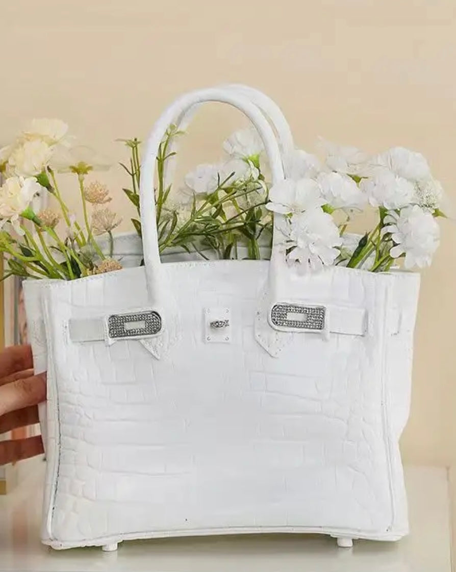 Luxury “Birkin” Inspired Resin Purse Vase