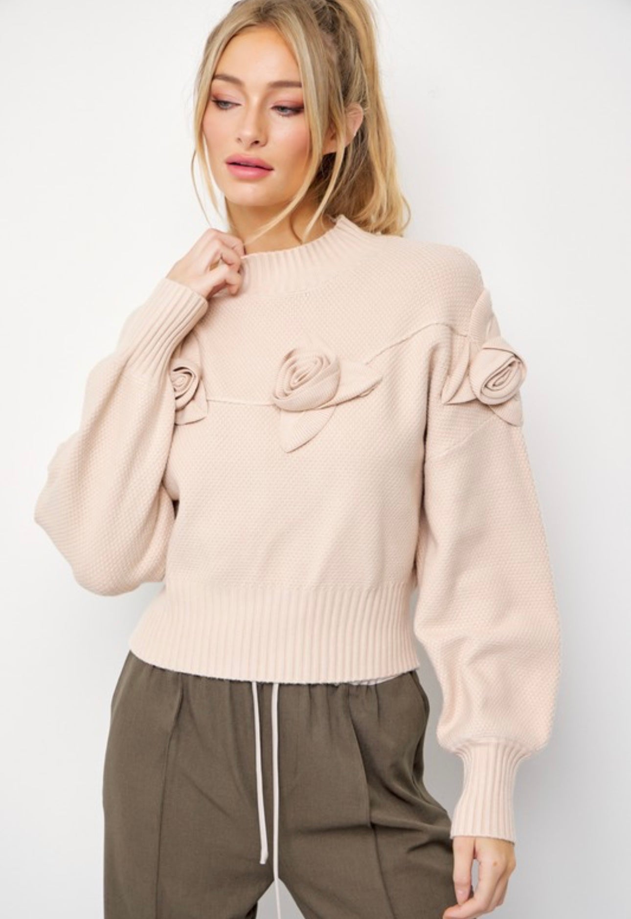 Meryl 3D Floral Design Sweater