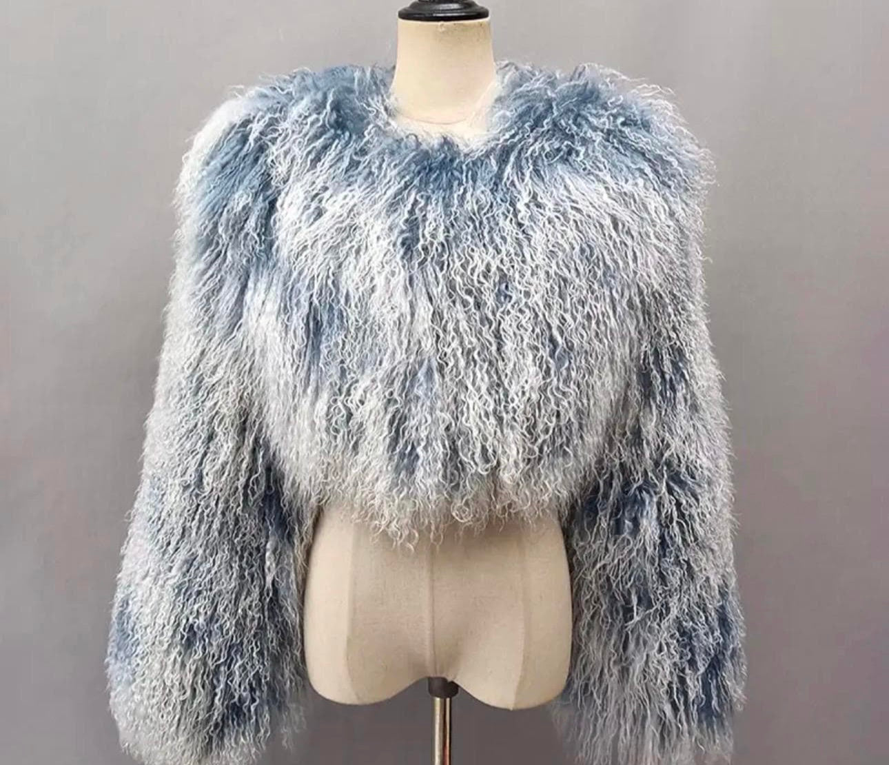 Selene Mongolian Fur Crop Length Coat (No Collar)