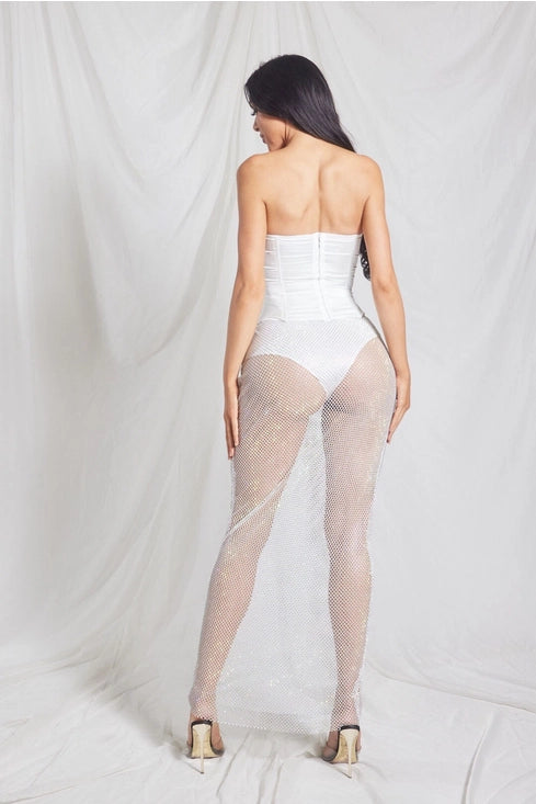 Maddi Diamonte Mesh Maxi Skirt