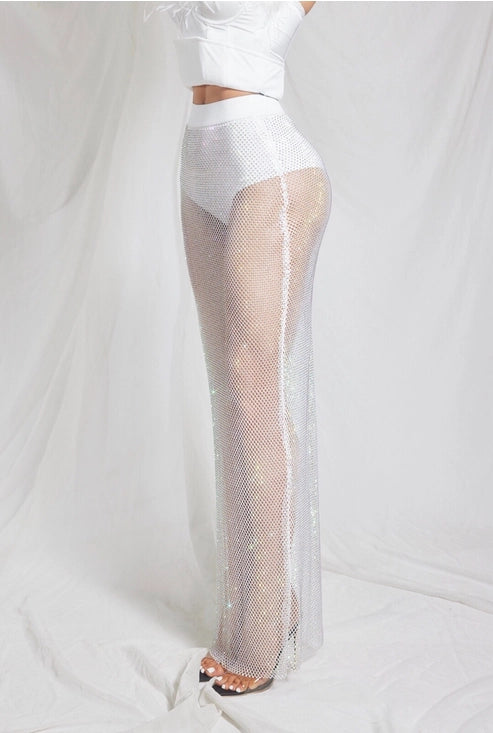 Maddi Diamonte Mesh Maxi Skirt