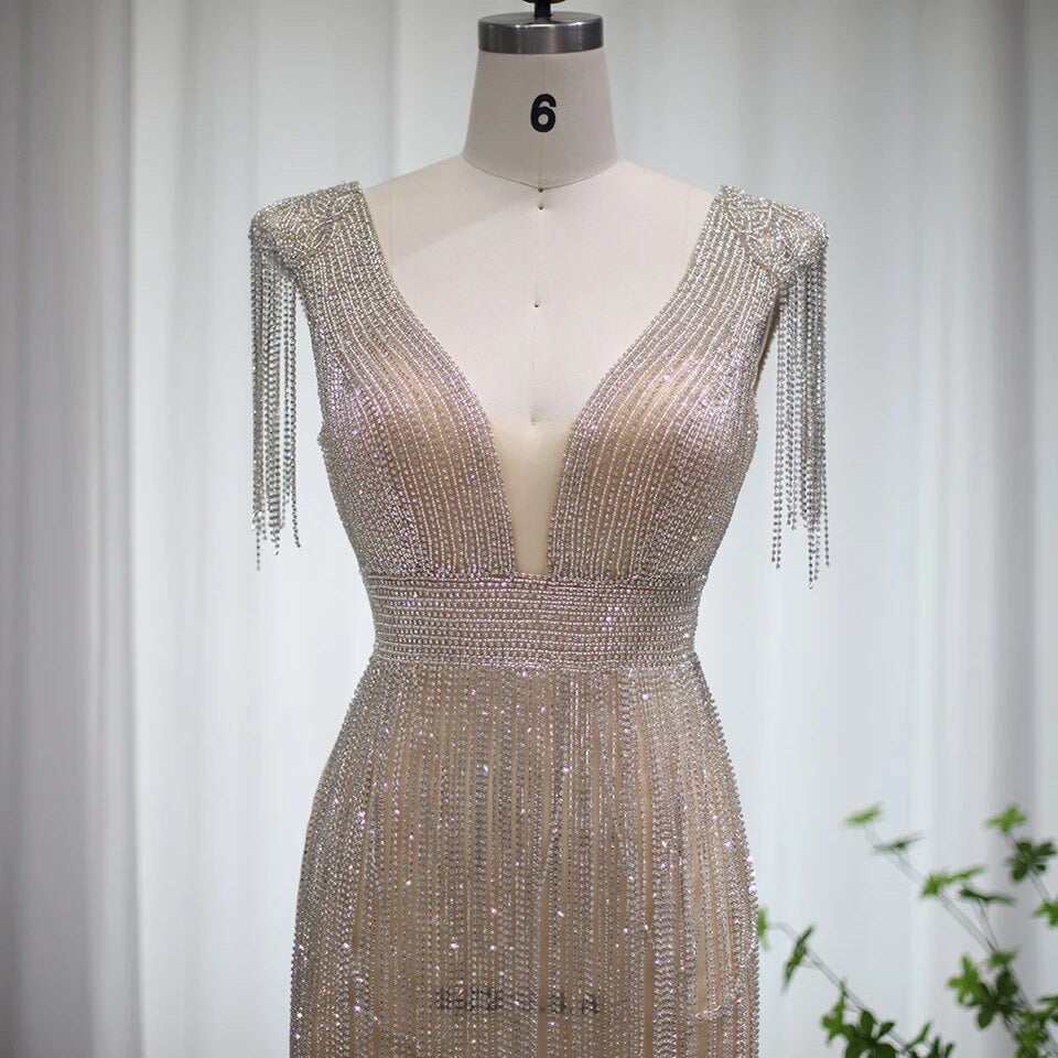 Quinn Rhinestone Beaded Fringe Mini Dress