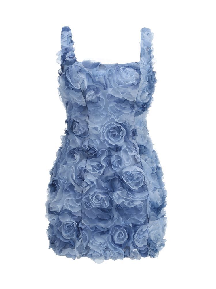 Katina Sleeveless Lace Back 3D Rose Mini Dress