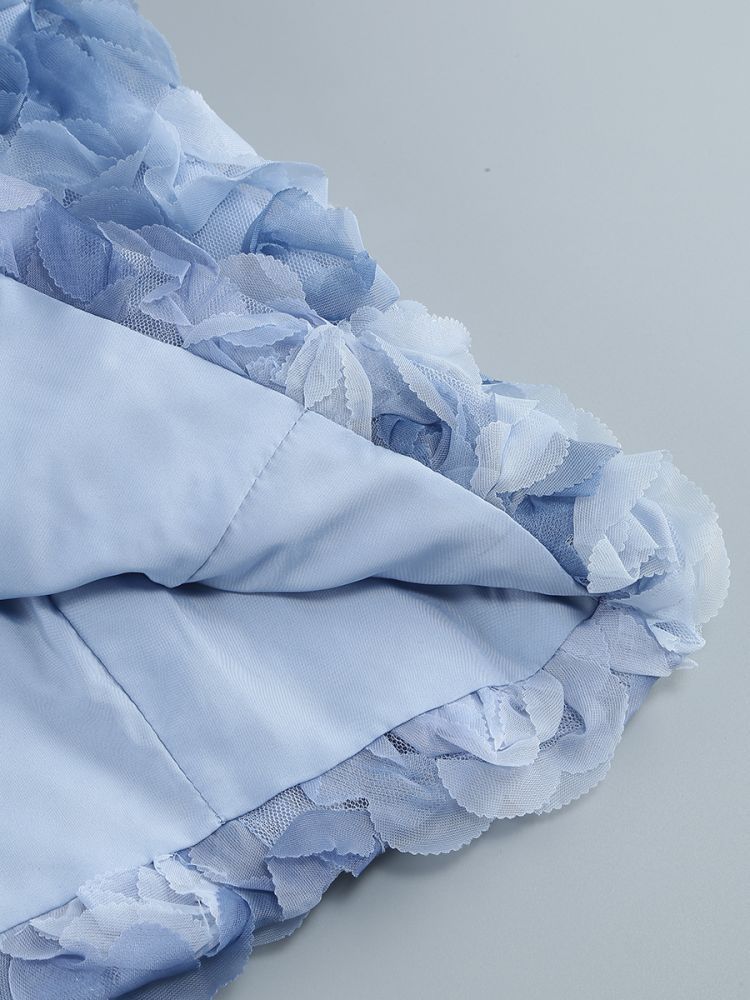 Katina Sleeveless Lace Back 3D Rose Mini Dress