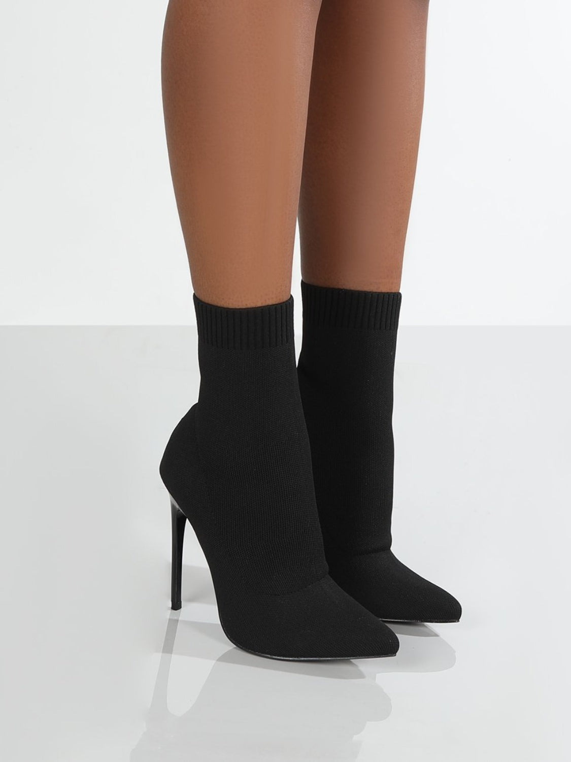 Leesa Sock Pointed Toe Stiletto Booties