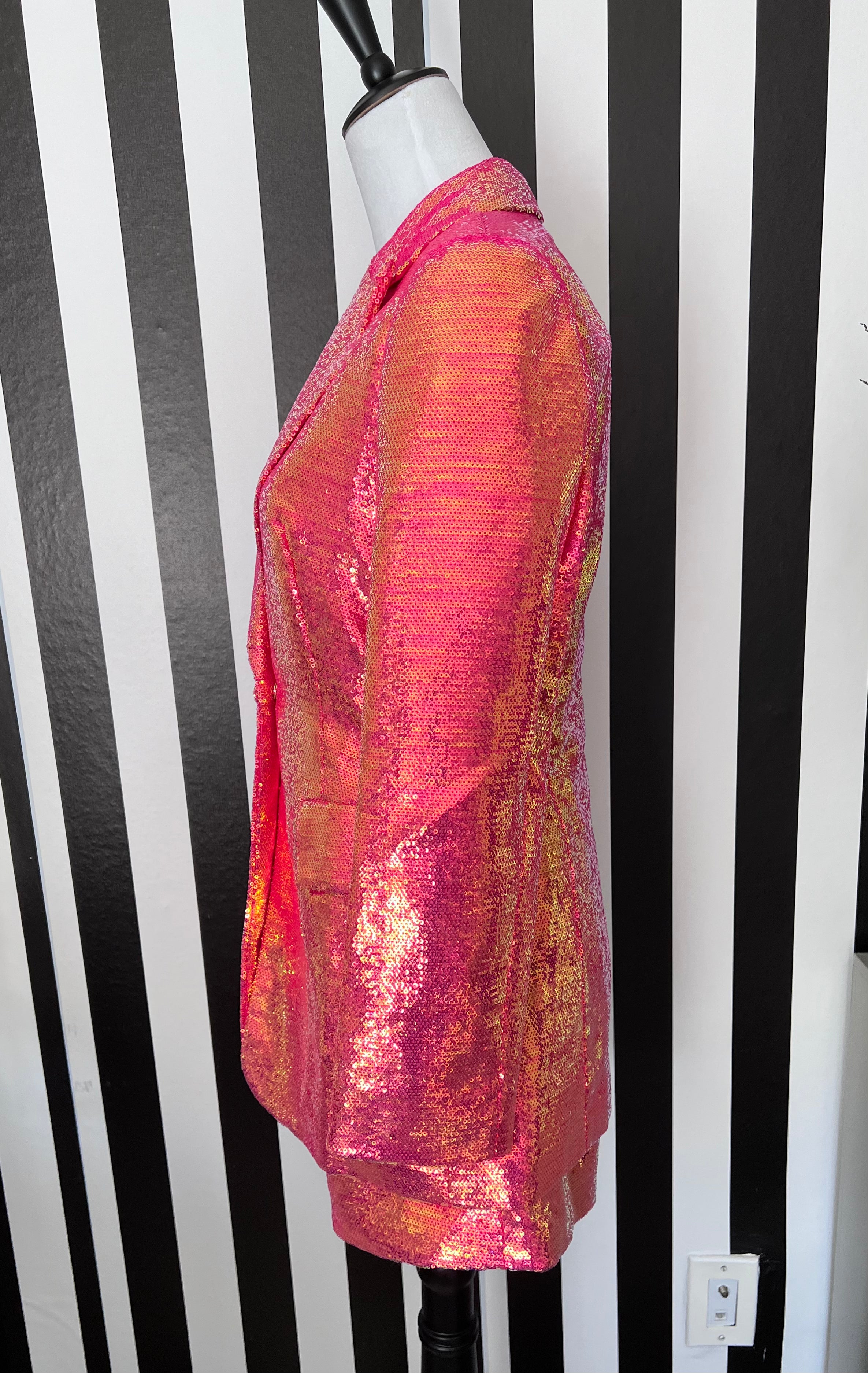 Jacey Fuchsia Sequin Blazer and Short Set