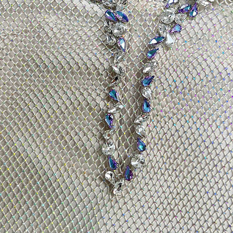 Blair Mesh Rhinestone Embellished Bandage Mini Dress - Ever Chic Fashions