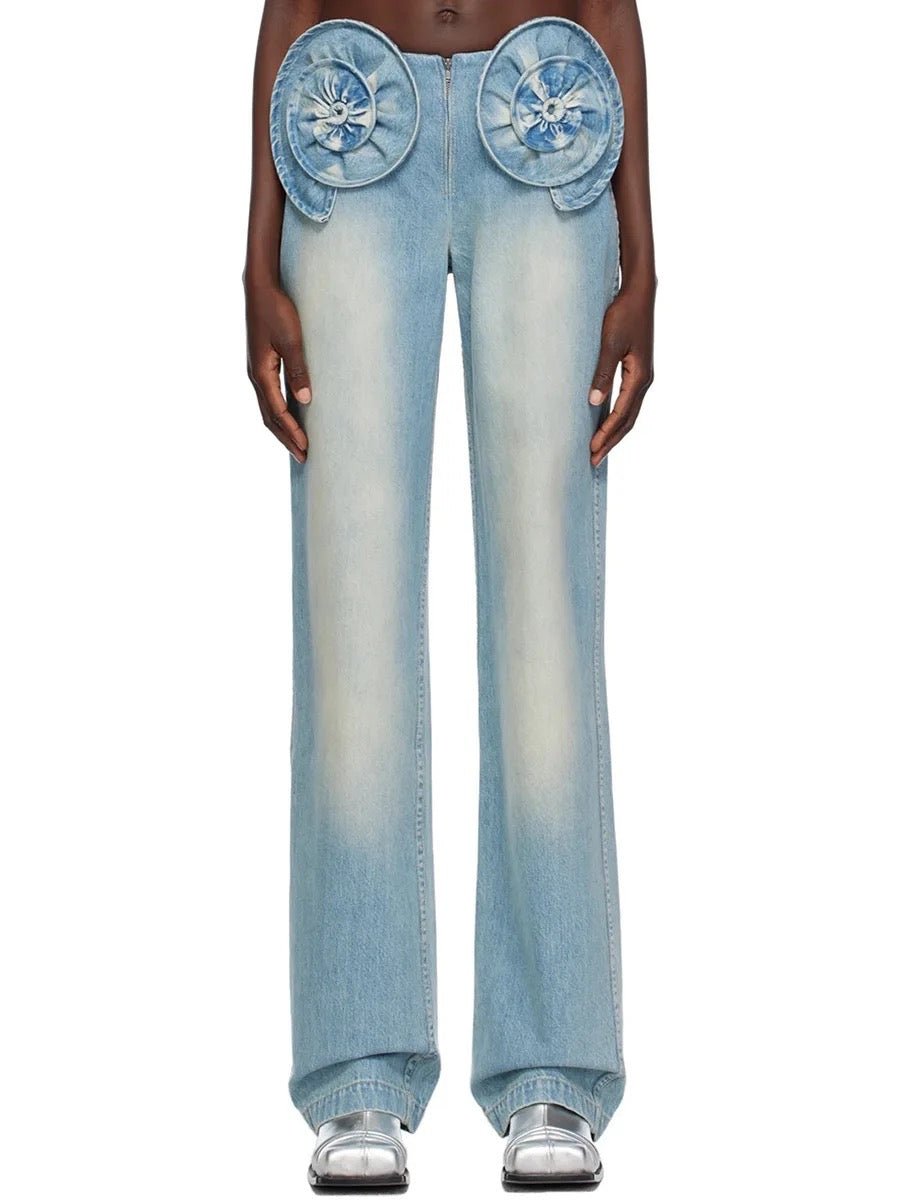 Calista 3D Flower Denim Jeans - Ever Chic Fashions