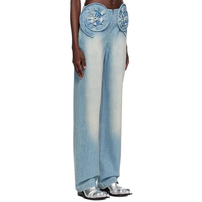 Calista 3D Flower Denim Jeans - Ever Chic Fashions