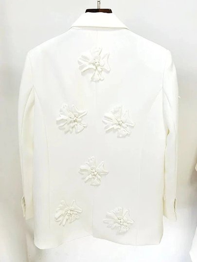 Harlow Floral Appliqué Blazer and Pant Set - Ever Chic Fashions