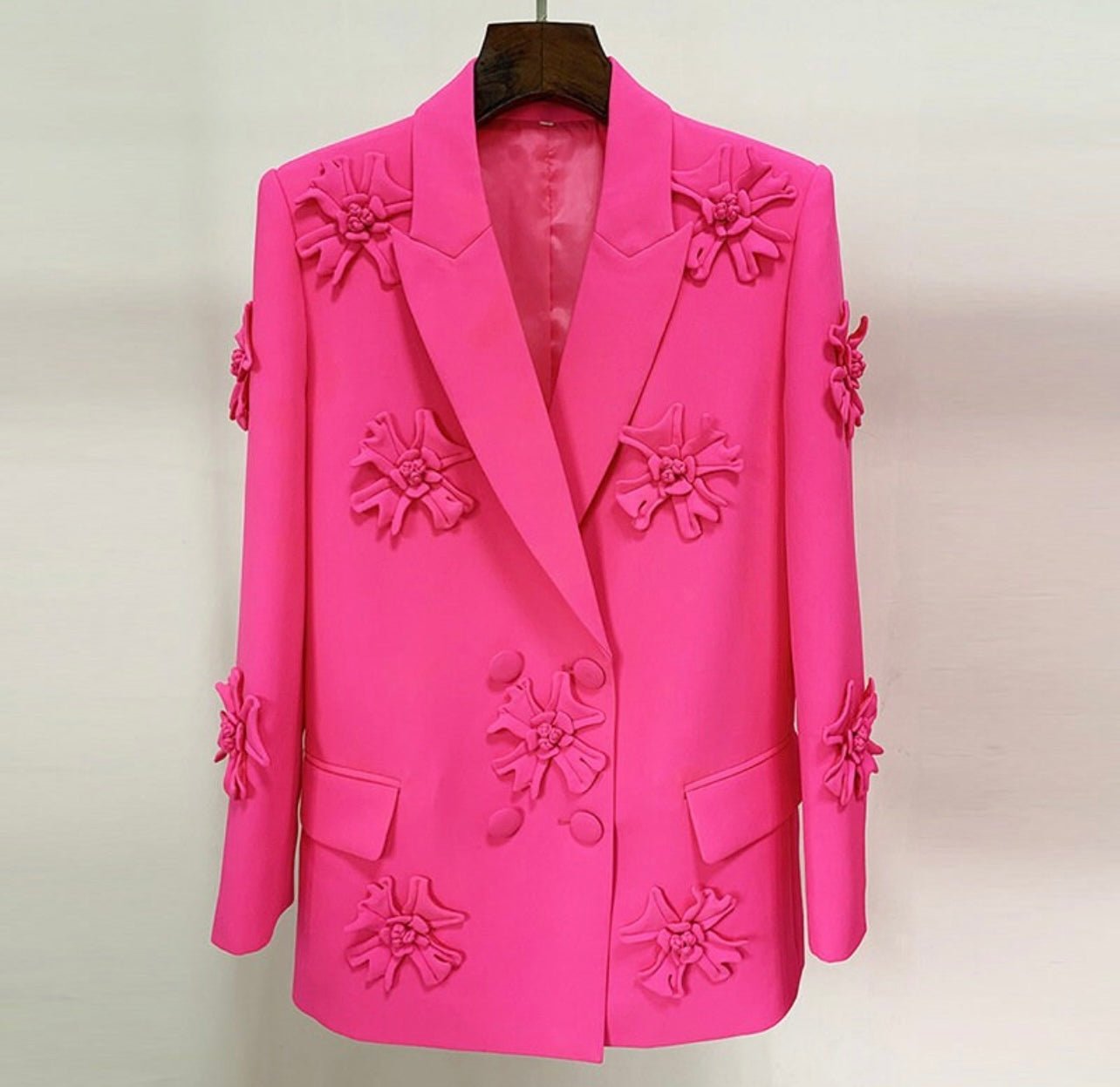 Harlow Floral Appliqué Blazer and Pant Set - Ever Chic Fashions