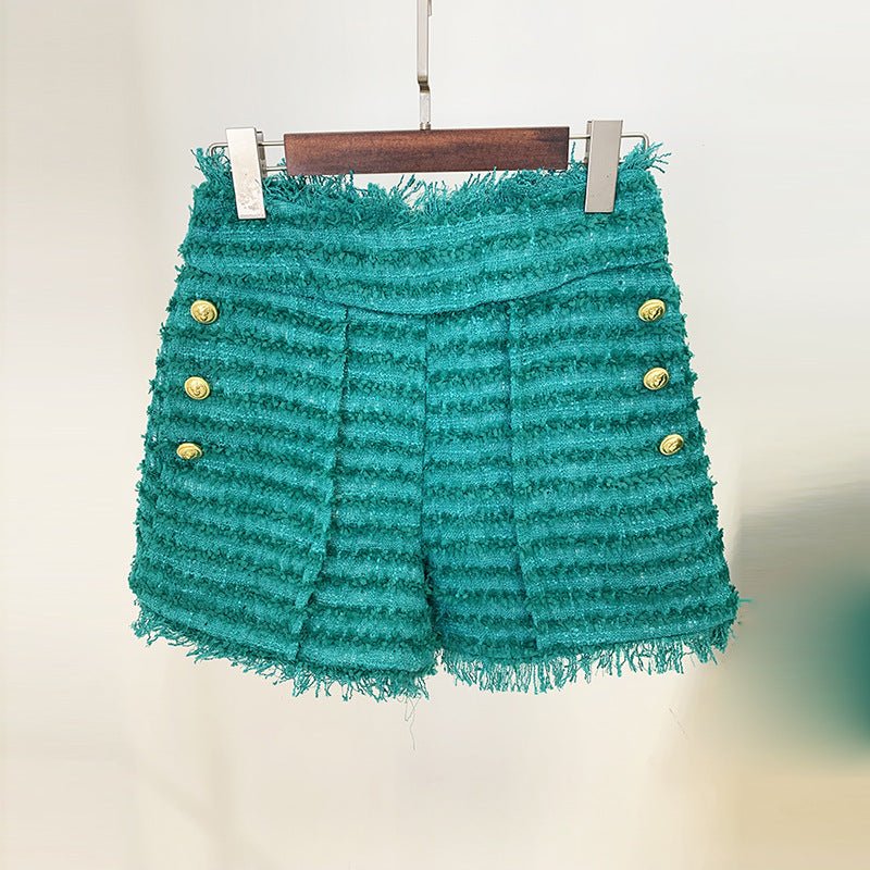 Jade Teal Tweed Blazer and Short Set