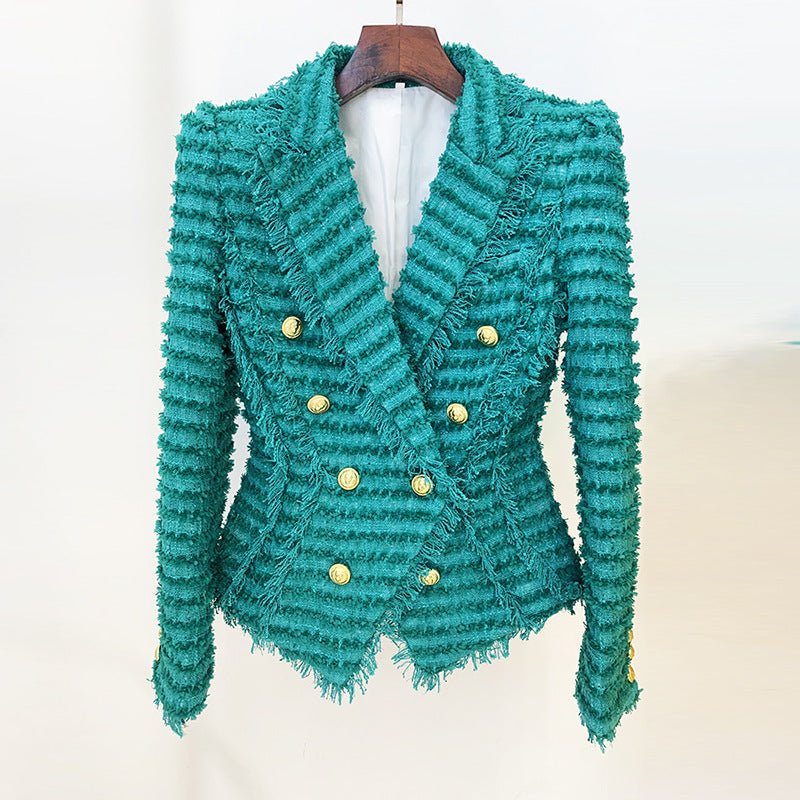 Jade Teal Tweed Blazer and Short Set