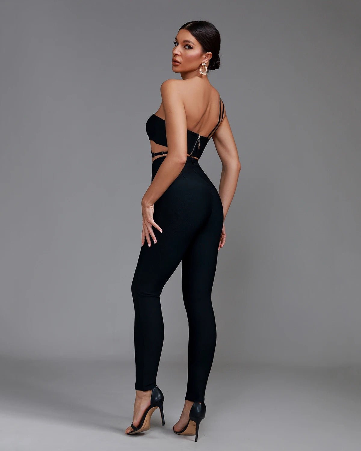 Karlin Bandage Cutout Crop Top and Pant Set - Ever Chic Fashions