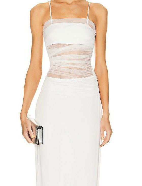 Maeva Mesh Detail Sleeveless Maxi Dress - Ever Chic Fashions