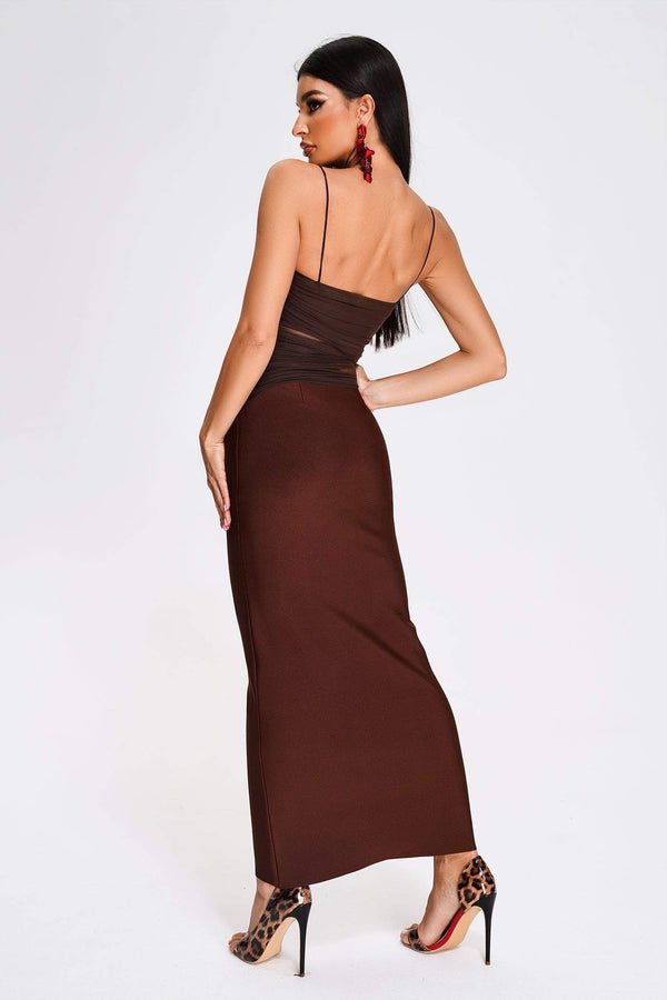 Maeva Mesh Detail Sleeveless Maxi Dress
