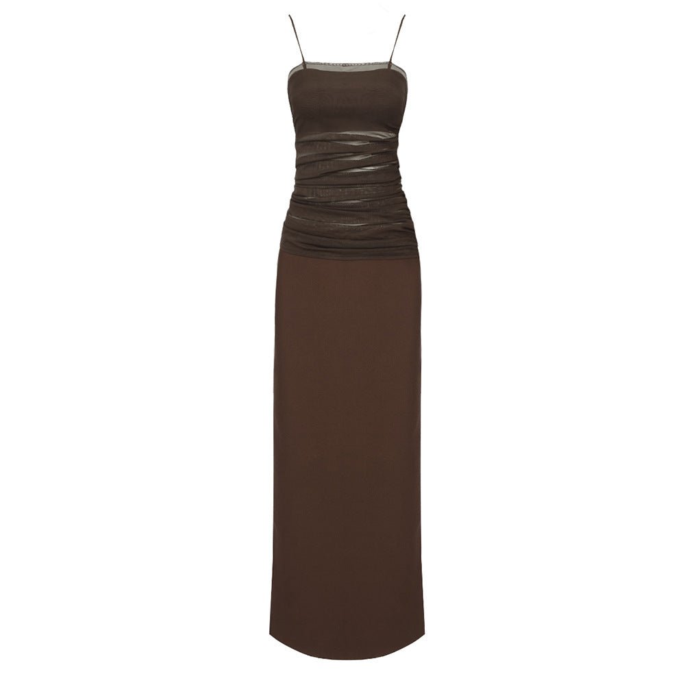 Maeva Mesh Detail Sleeveless Maxi Dress - Ever Chic Fashions