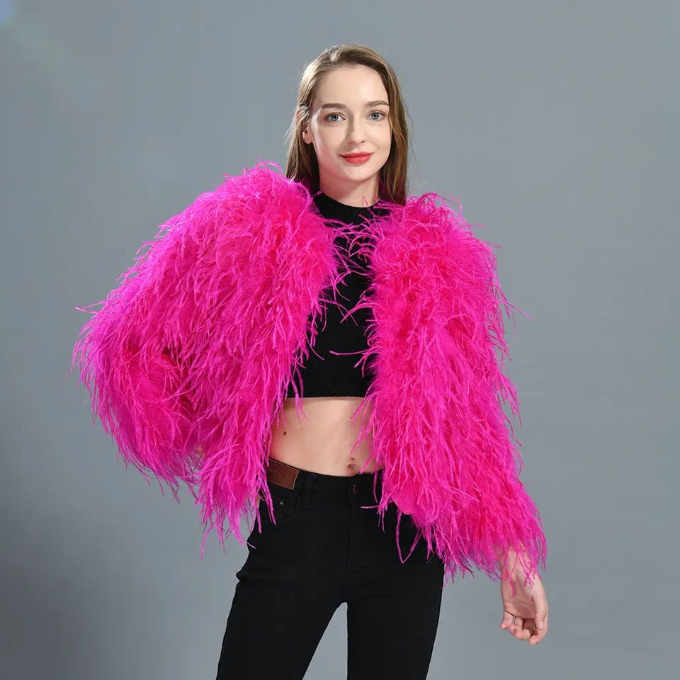 Feather 2025 boa jacket