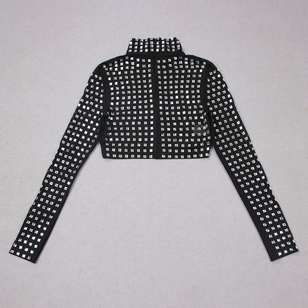 Nova Rhinestone Crystal Crop Top - Ever Chic Fashions