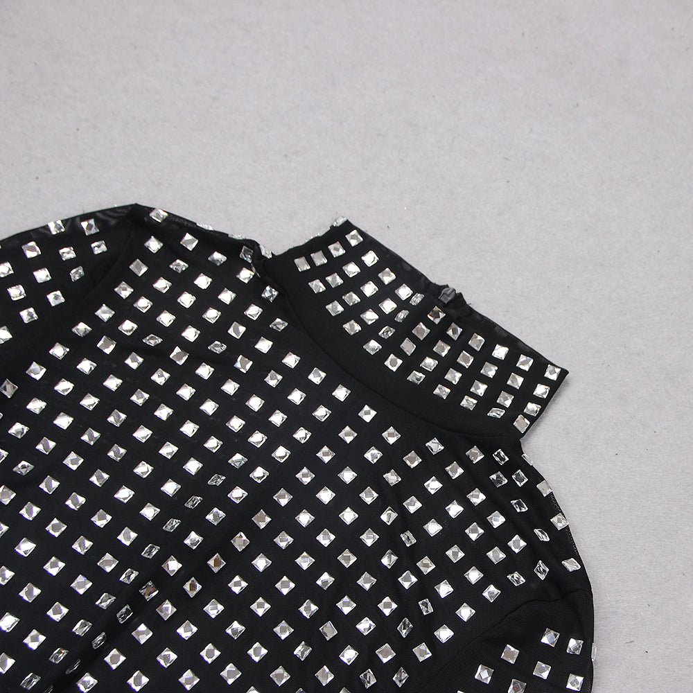 Nova Rhinestone Crystal Crop Top - Ever Chic Fashions
