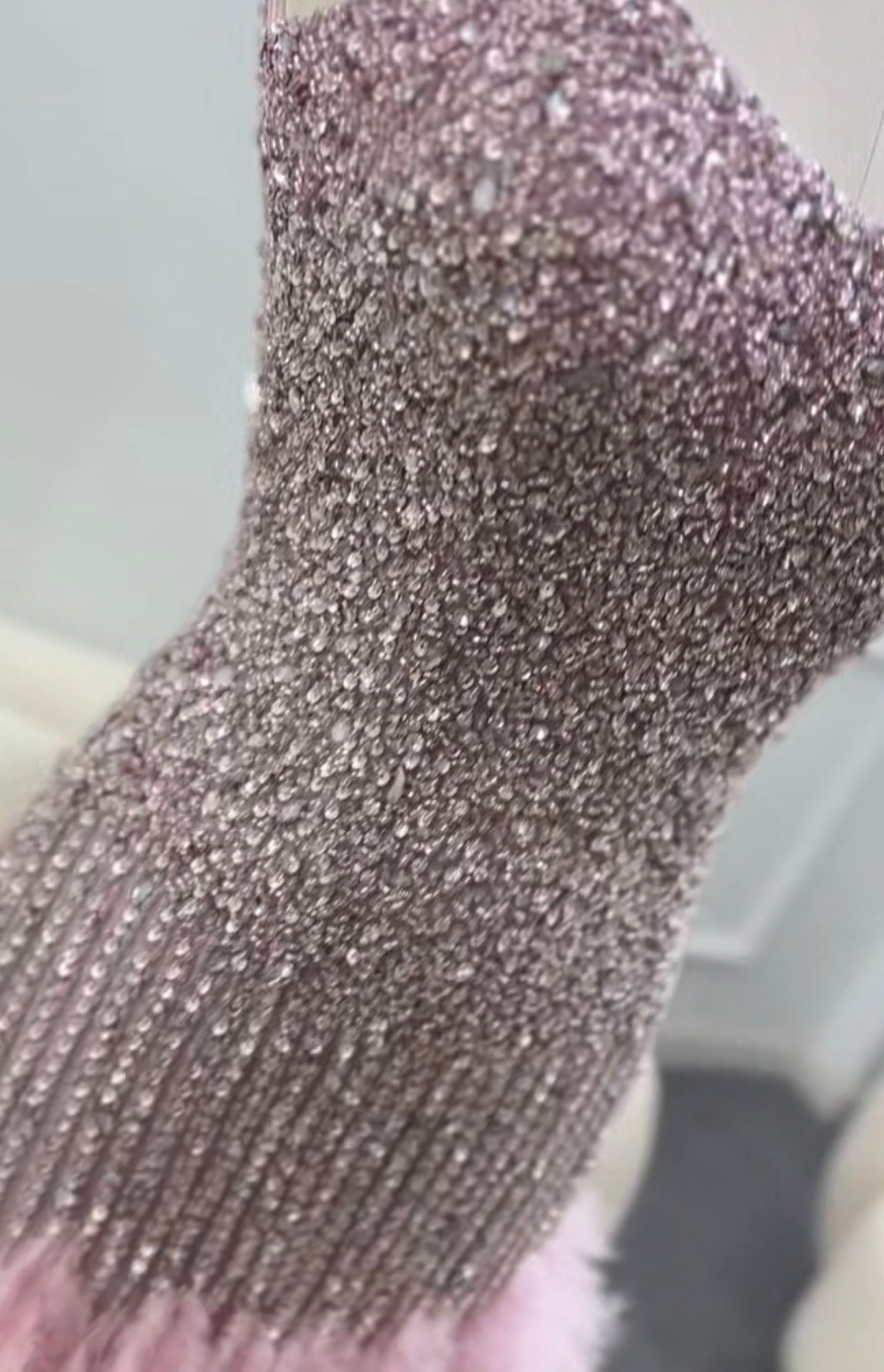 Paige Rhinestone Embellished Feather Trim Mini Dress - Ever Chic Fashions