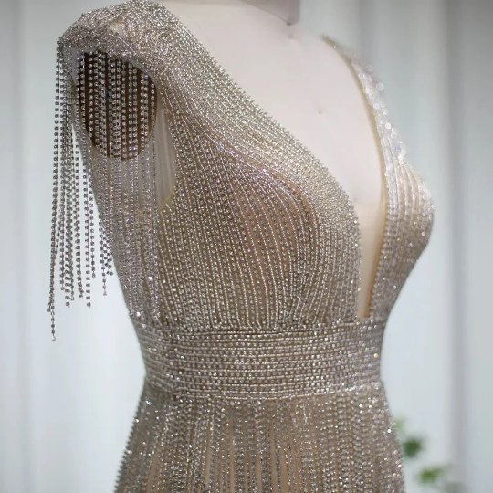 Quinn Rhinestone Beaded Fringe Mini Dress - Ever Chic Fashions