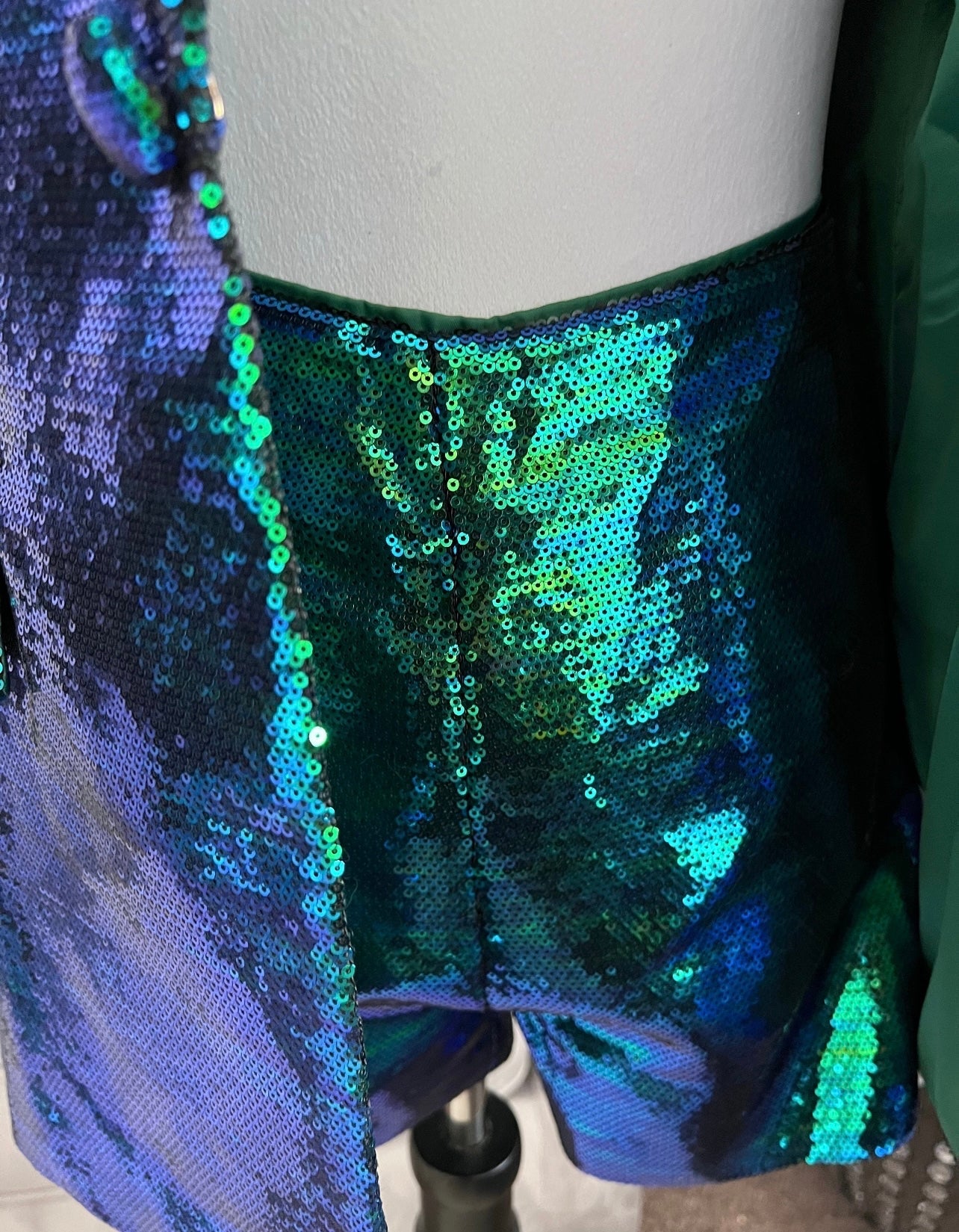 Sage Teal Sequin Blazer and Short Set - Ever Chic Fashions