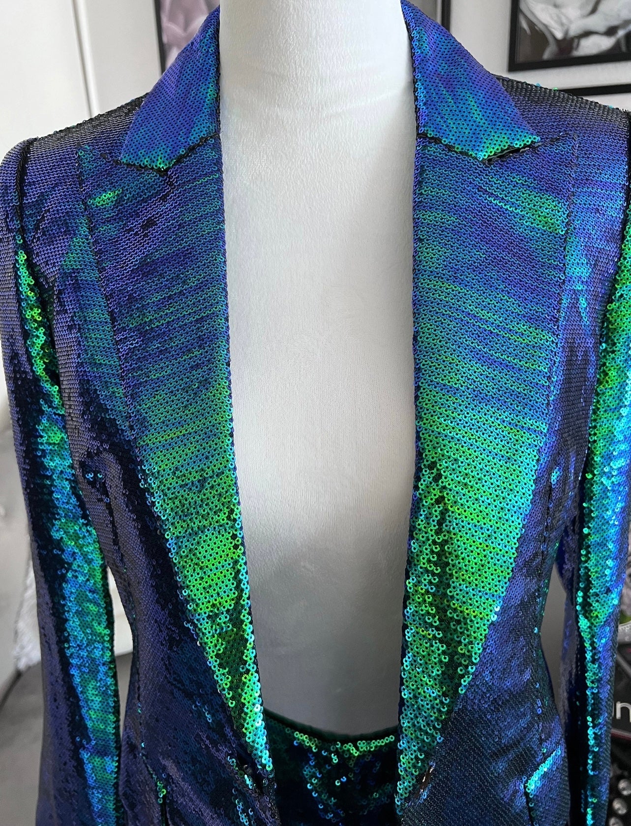 Sage Teal Sequin Blazer and Short Set - Ever Chic Fashions