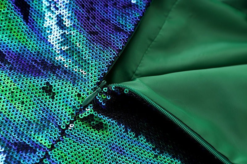 Sage Teal Sequin Blazer and Short Set - Ever Chic Fashions