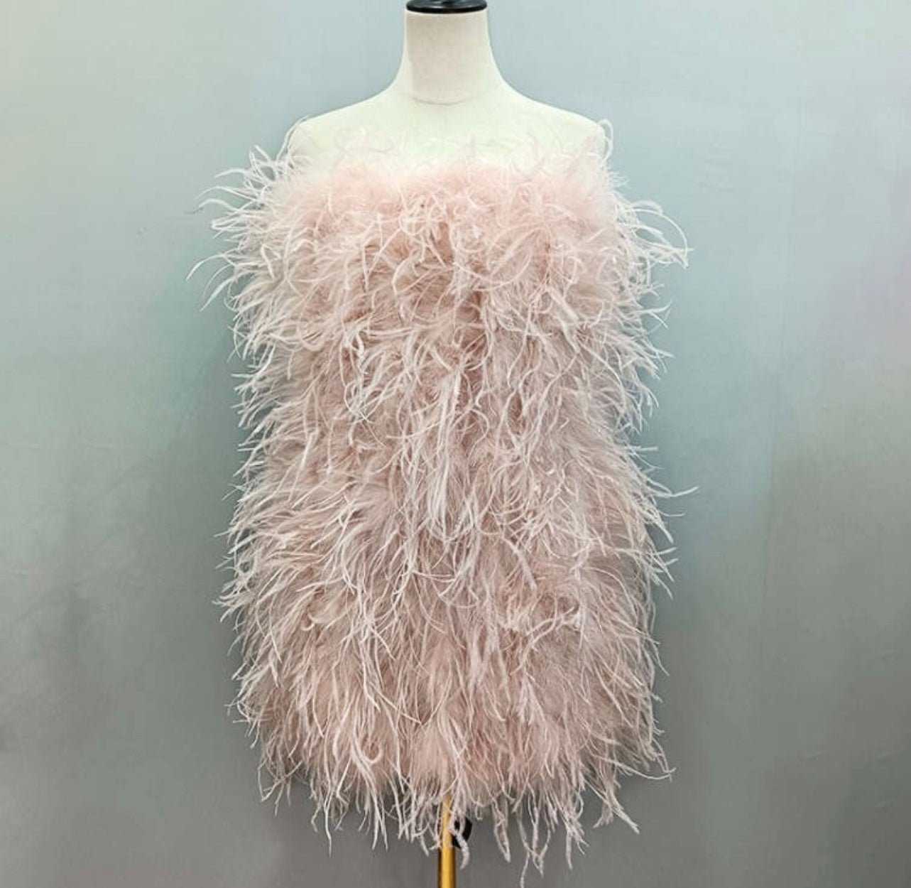 Sosie Strapless Feather Dress - Ever Chic Fashions