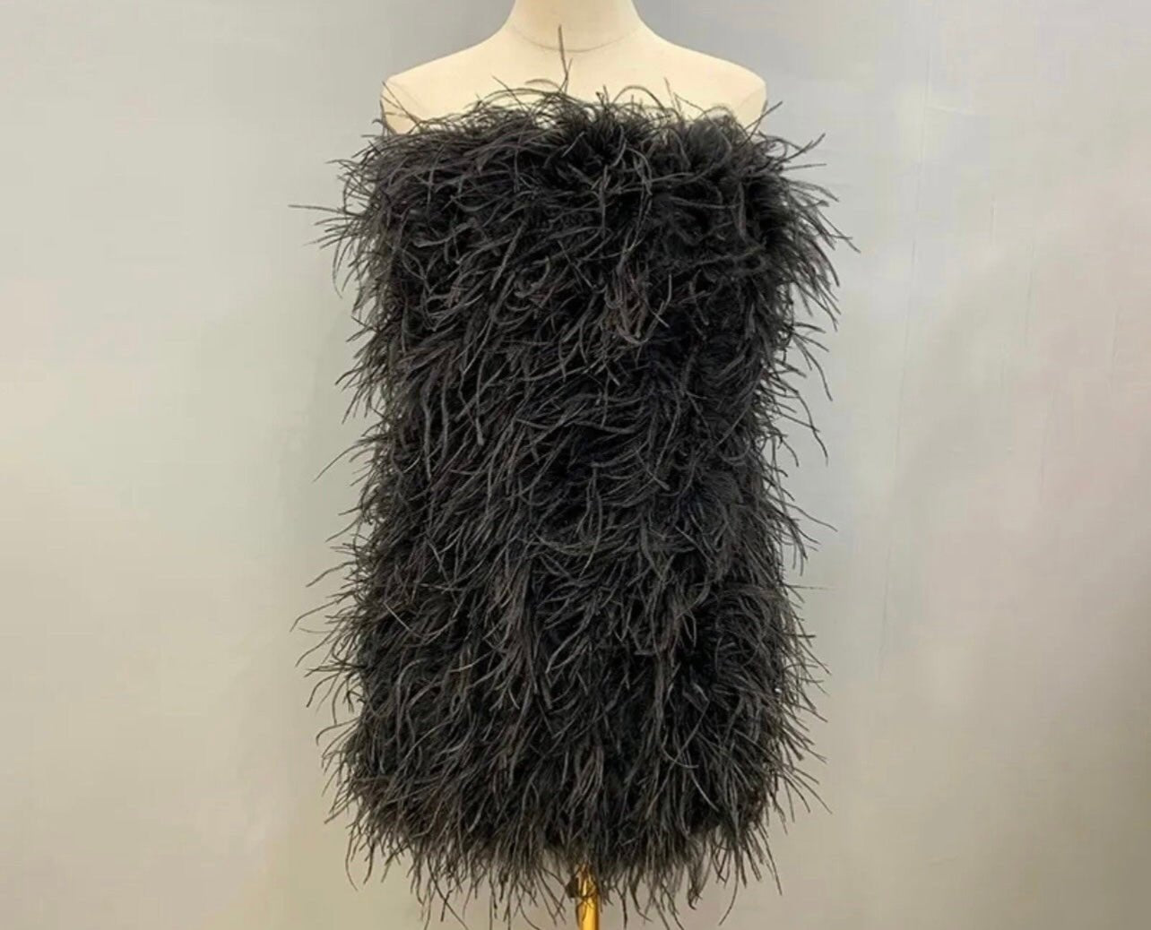 Sosie Strapless Feather Dress - Ever Chic Fashions