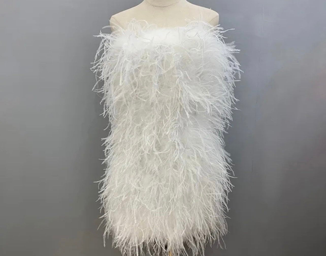 Sosie Strapless Feather Dress - Ever Chic Fashions