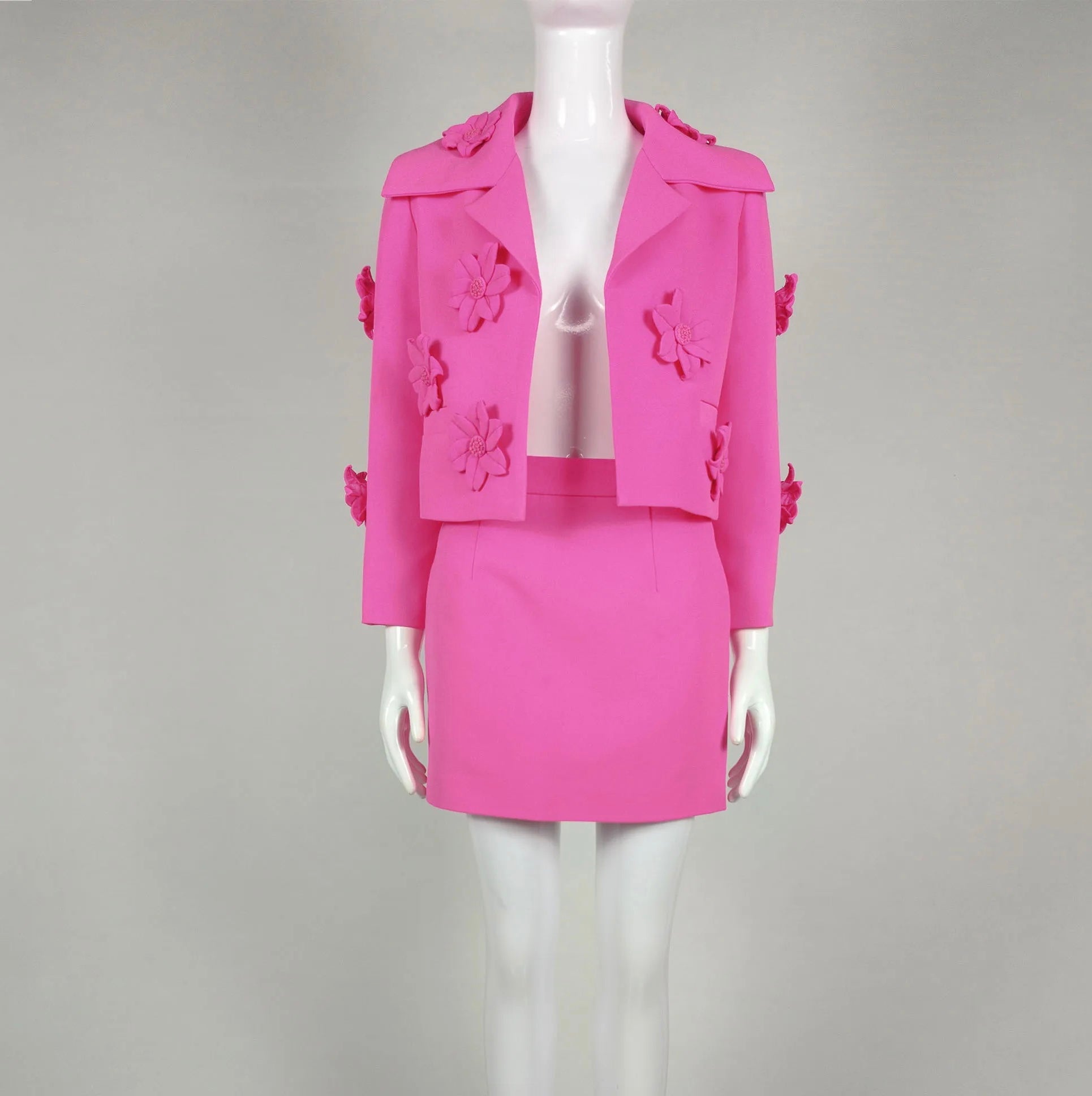 Tavia Floral Applique Blazer and Skirt Set - Ever Chic Fashions