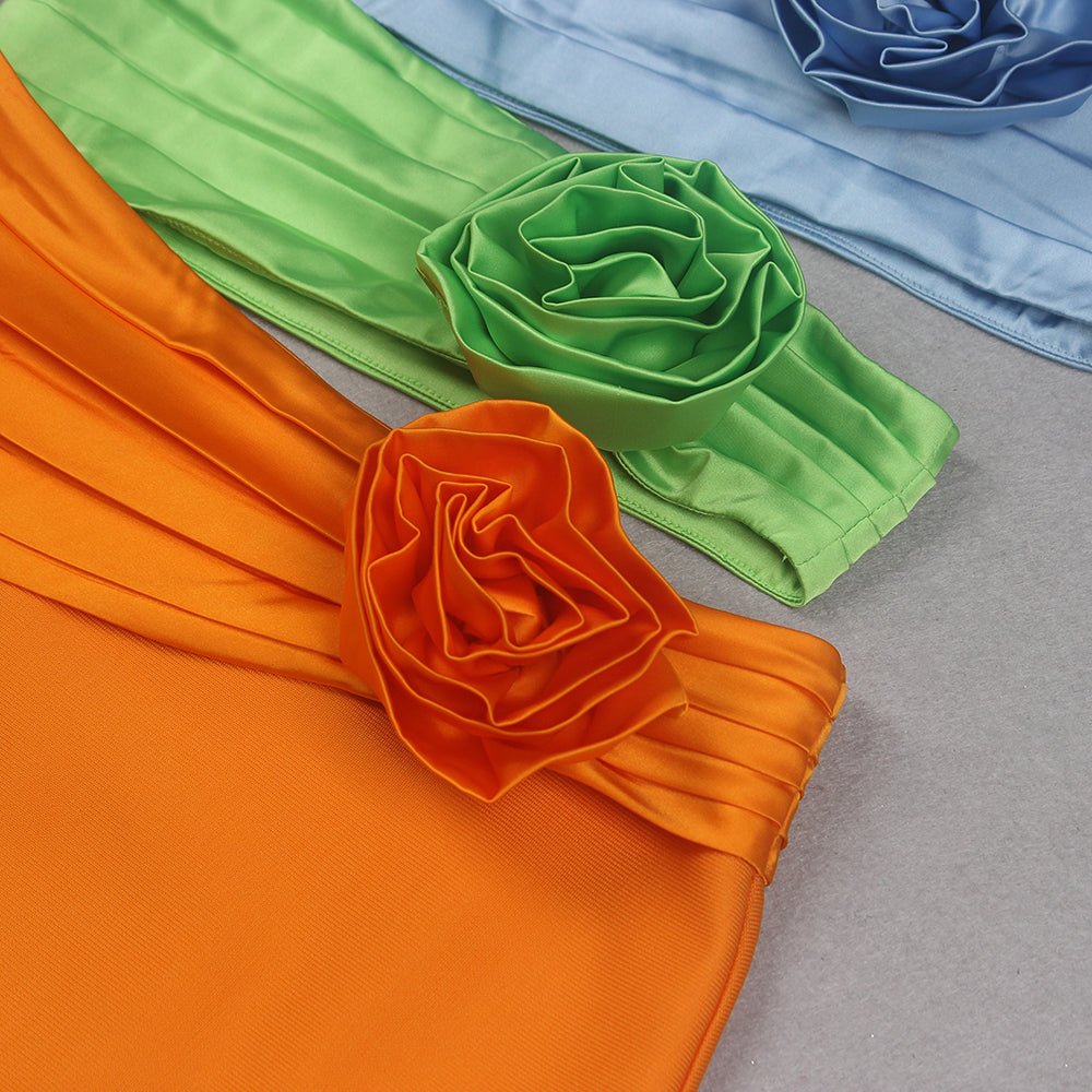 Tawni Colorful Cutout Flower Detail Strapless Mini Dress - Ever Chic Fashions