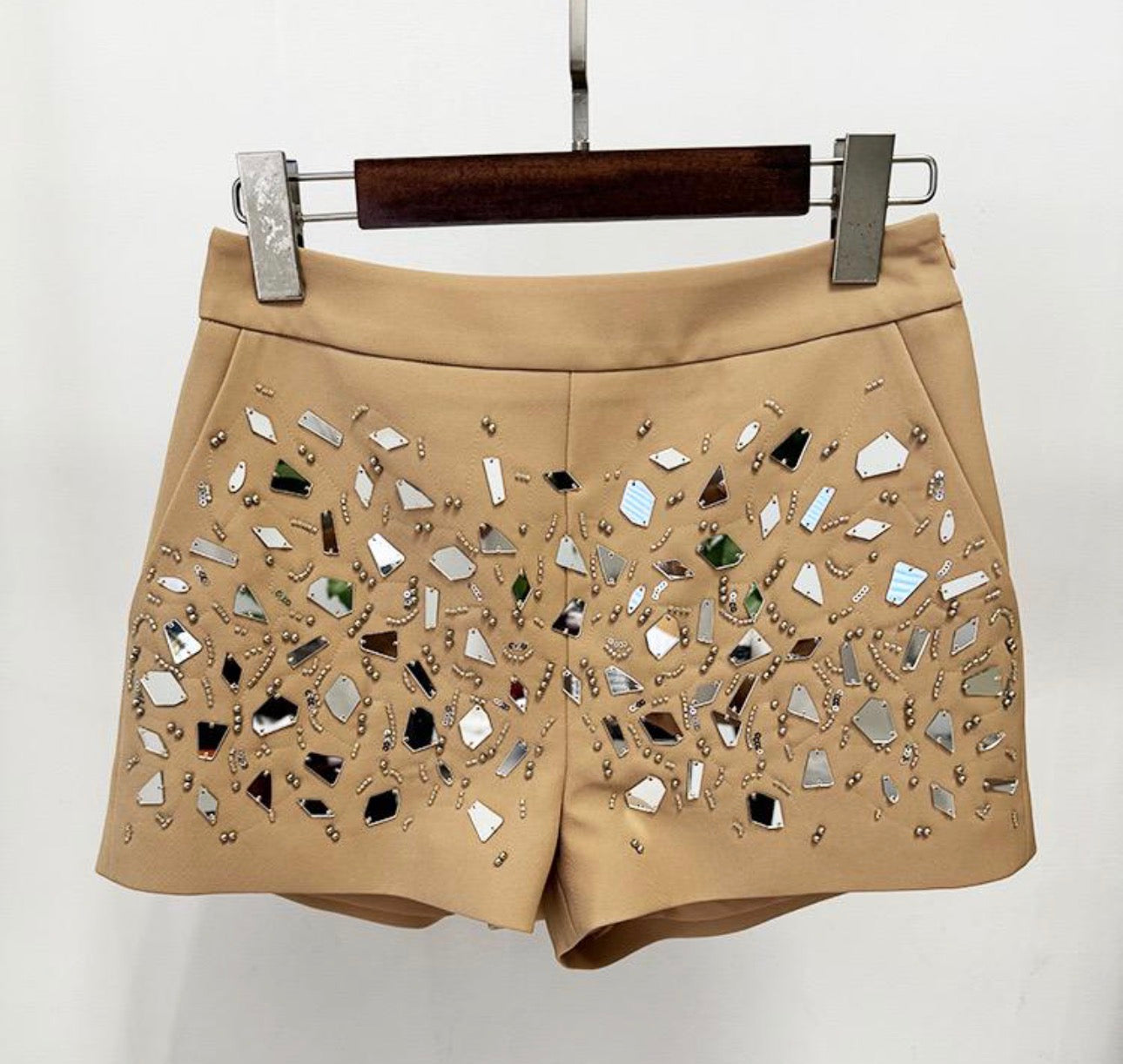 Thora Mirror Embellished Blazer and Short Set