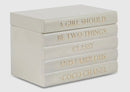 White Leather Bound Box with Chanel Quote
