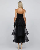 Brooke Strapless Tiered Ruffle Midi Dress