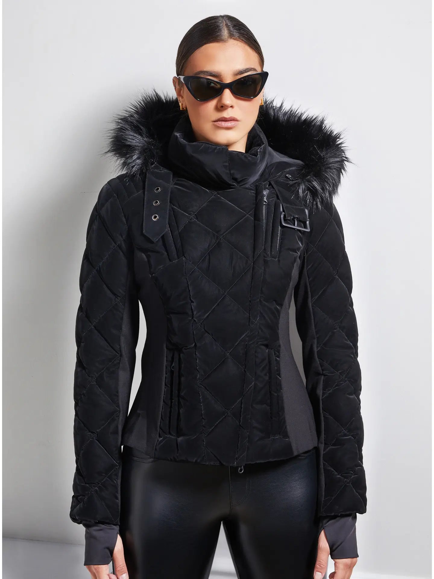 Kyan Carbon Coated Jacket with Removable Faux Fur Collar