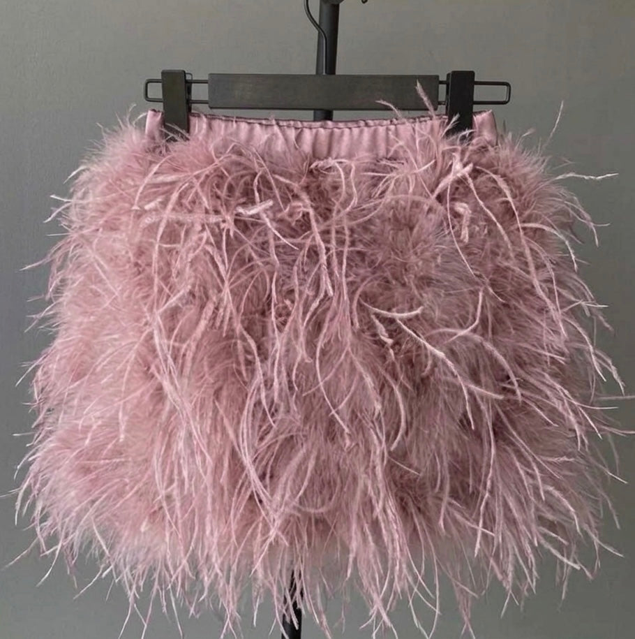 Tatum Feather Mini Skirt