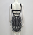 Jalina Black and Silver Crystal Embellished Sleevless Mini Dress