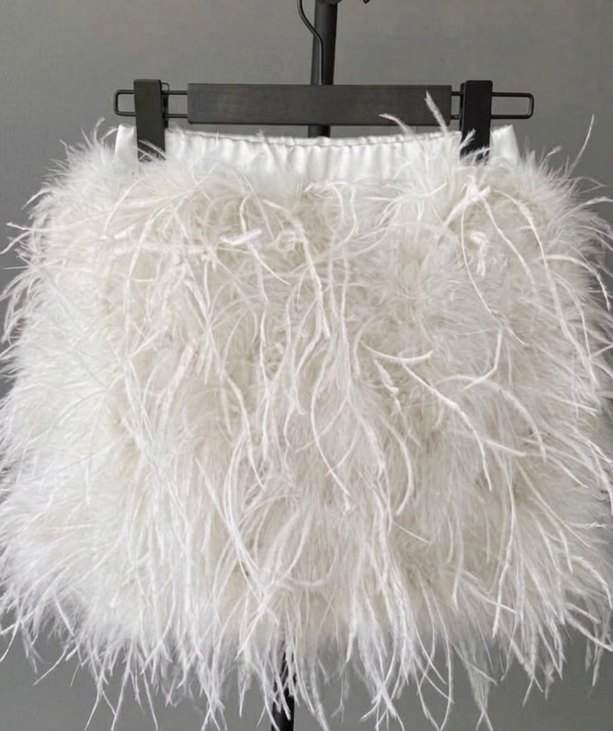 Tatum Feather Mini Skirt