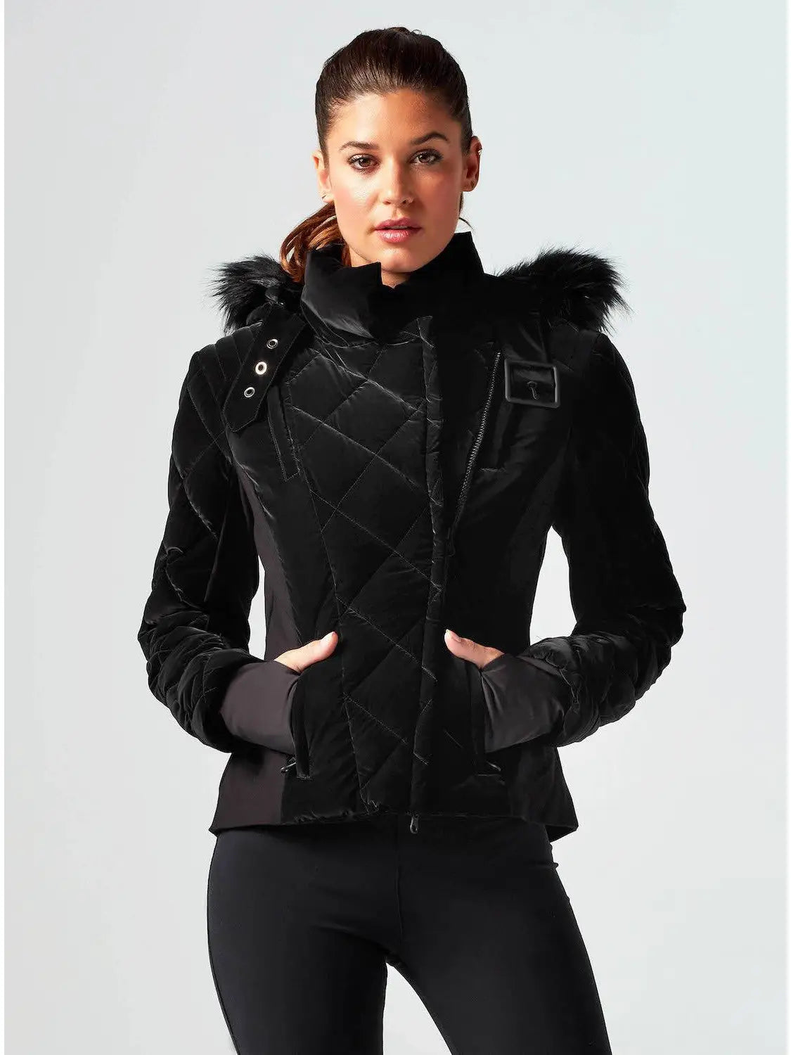 Kyan Carbon Coated Jacket with Removable Faux Fur Collar