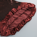 Marley Burgundy Brown Strapless Sequin Bodice Satin Ruffle Skirt Mini Dress